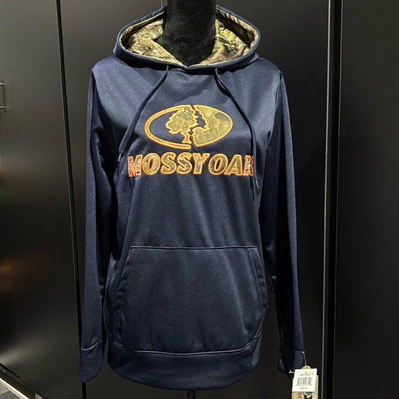 Mossy Oak Hoodie Midweight pullover embroidered logo,pouch pocket,fleece lined - Picture 1 of 12